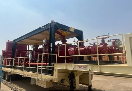 Photograph of Apex Petroleum TMU equipment used in oilfield operations