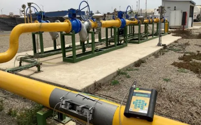Photograph of Clamp-on Ultrasonic Flow Meters equipment used in oilfield operations