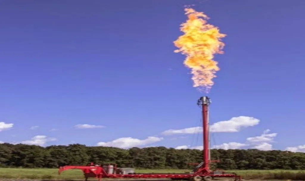 Photograph of Flare Stack equipment used in oilfield operations