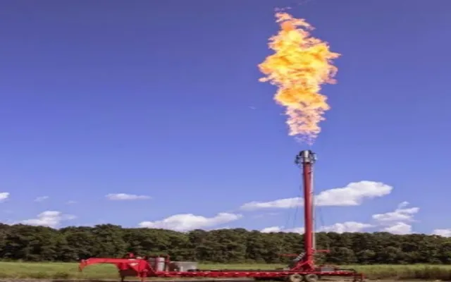 Photograph of Flare Stack equipment used in oilfield operations