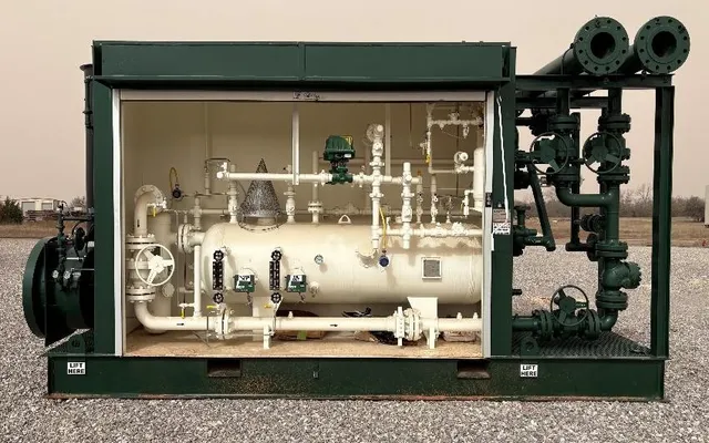 Photograph of Gas Production Unit (GPU) equipment used in oilfield operations