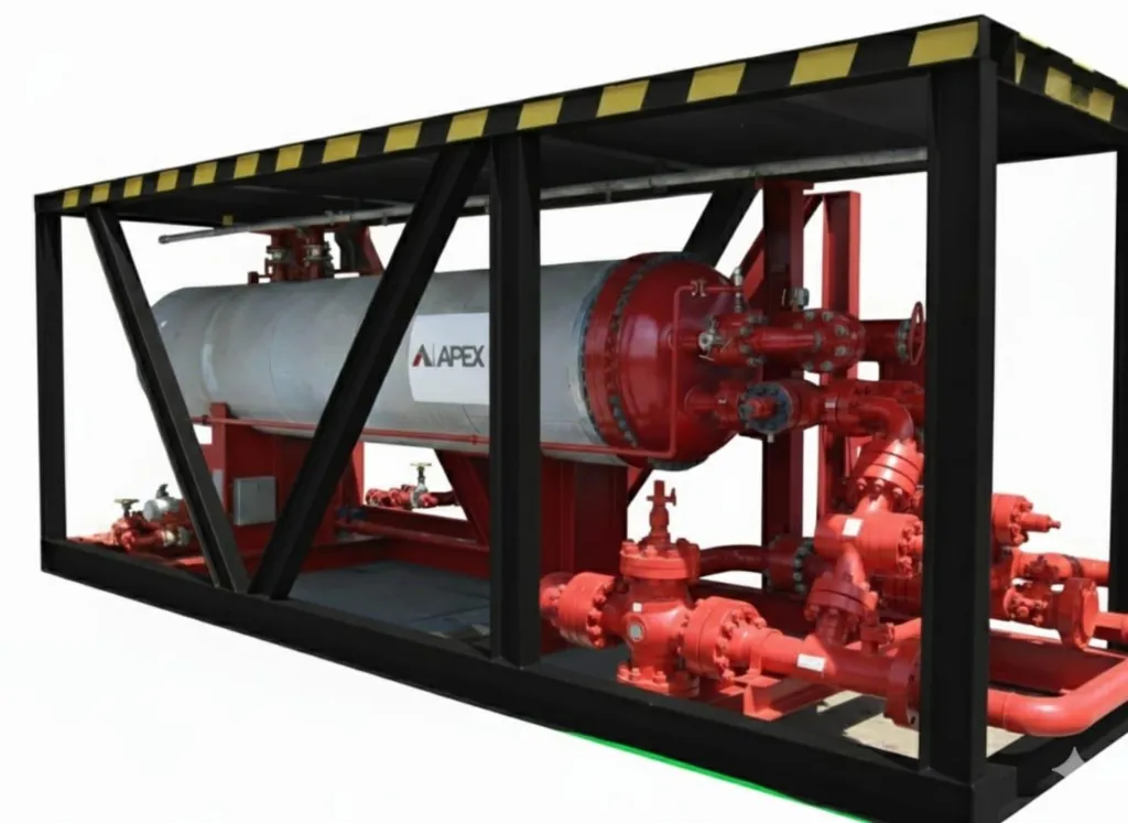 Photograph of Steam Heat Exchanger equipment used in oilfield operations