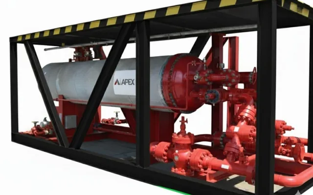 Photograph of Steam Heat Exchanger equipment used in oilfield operations