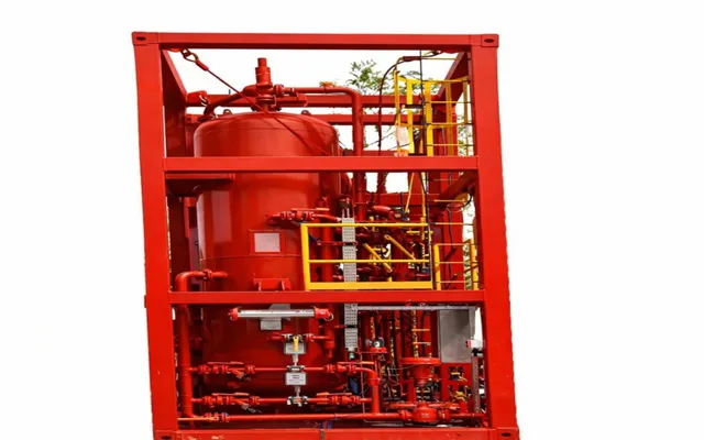Photograph of Vertical Separator equipment used in oilfield operations