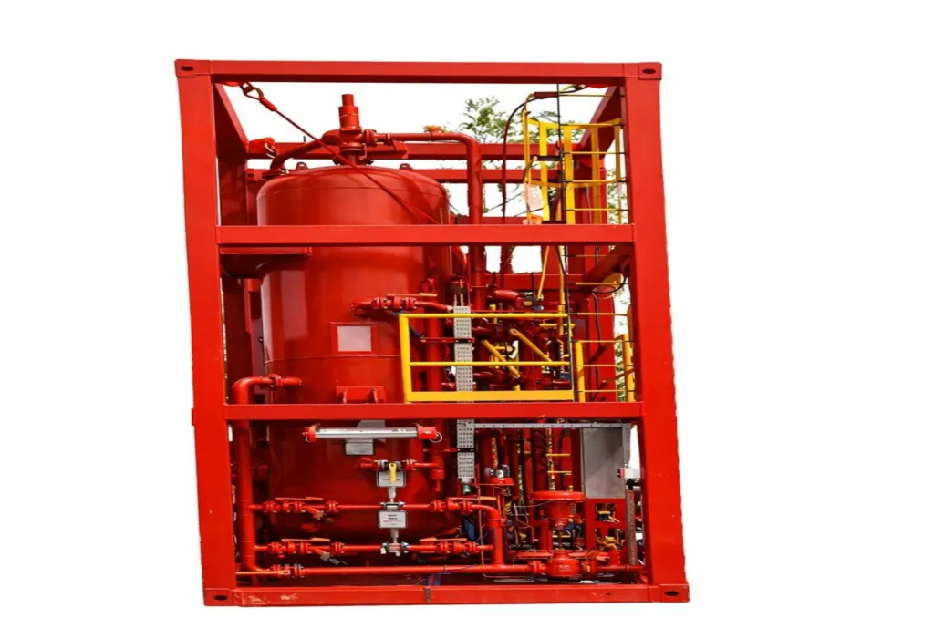 Photograph of Vertical Separator equipment used in oilfield operations