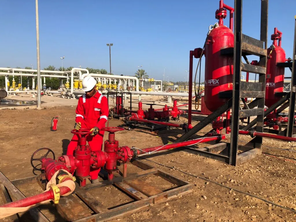 Photograph of Wellhead Desander equipment used in oilfield operations